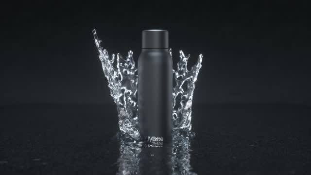 UVBRITE 18.6 oz. Self-Cleaning Water Bottle Black
