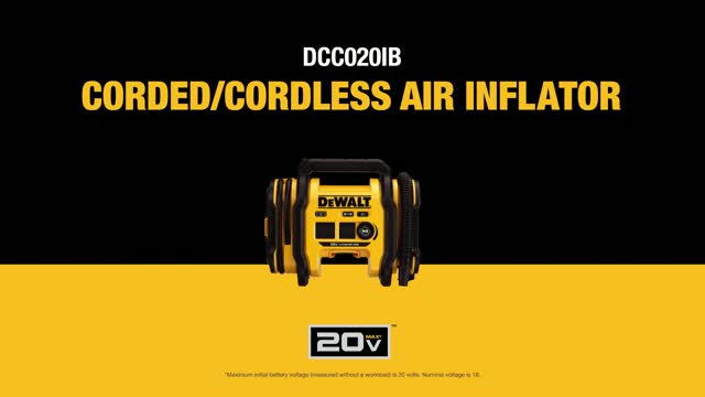 DeWalt DCC020IB 20V Max Corded/Cordless Air Inflator — Coastal Tool