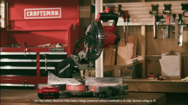 CRAFTSMAN V20 Miter Saw Kit, 7-1/4 inch, Cordless, Battery and Charger  Included (CMCS714M1)