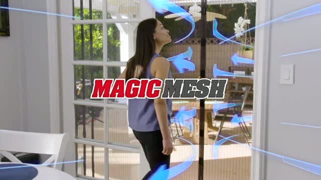 Magic Mesh Hands Free Screen Door with Magnets - As seen on TV.