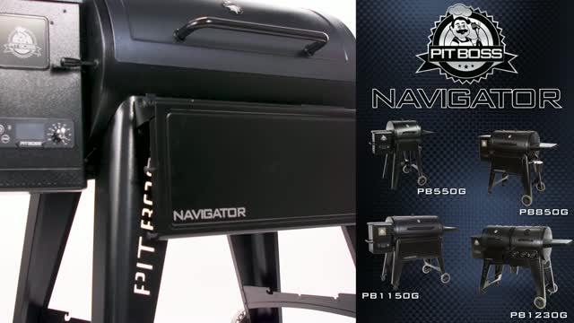 Pit Boss Navigator Wood Pellet Grill with Grill Cover Black PB850G