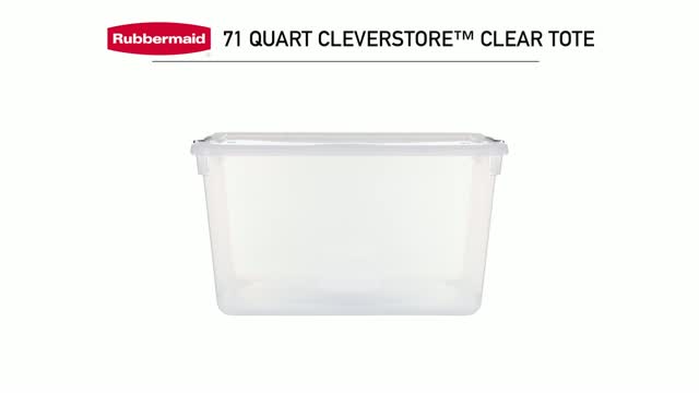 Rubbermaid Cleverstore 71 qt Latching Plastic Storage Container & Lid (4 Pack)