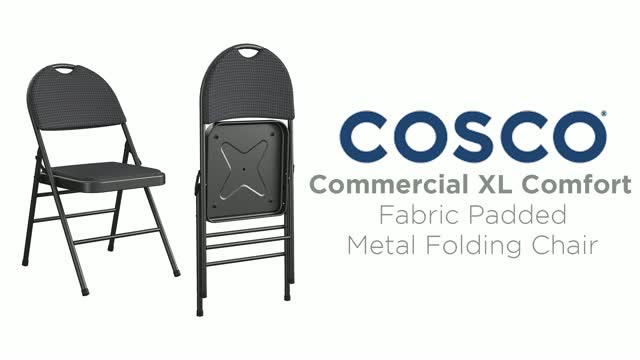 XL Comfort Fabric Padded Folding Chair - Cosco