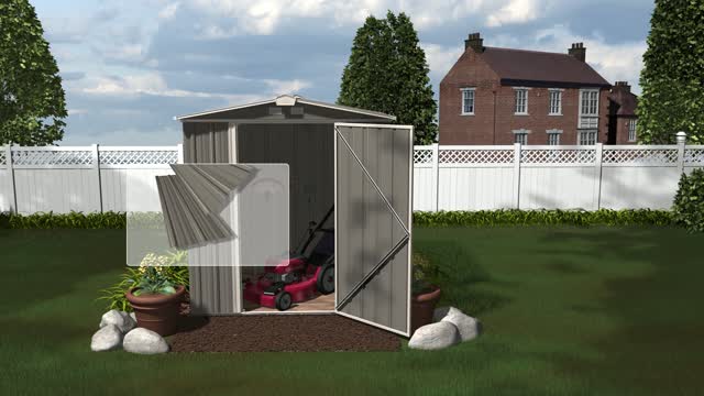 Arrow Ezee 6 ft. x 5 ft. Metal Vertical Peak Storage Shed without