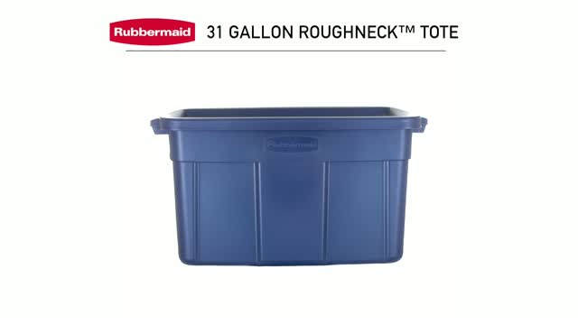 Rubbermaid Roughneck 18 Gal Holiday Storage Tote, Green & Red (6