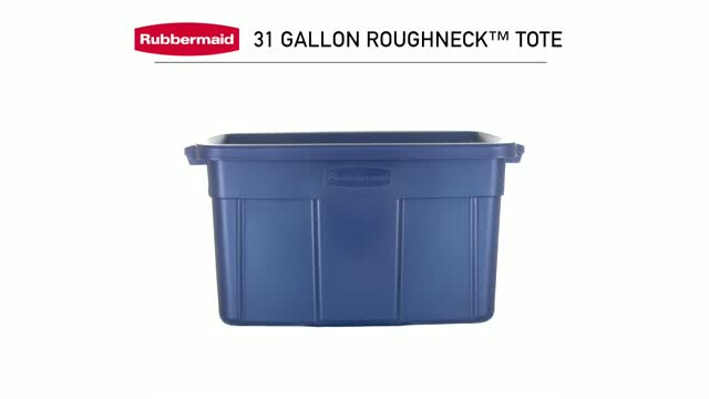 Rubbermaid Roughneck 3 Gallon Rugged Storage Tote Container, Blue (6 Pack)(Used)