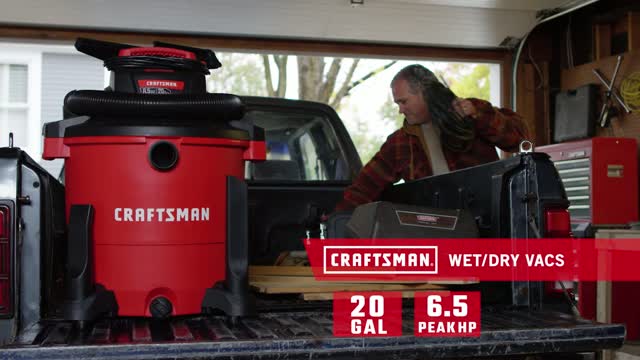 Craftsman 20 gal Corded Wet/Dry Vacuum 12 amps 120 V 6.5 HP