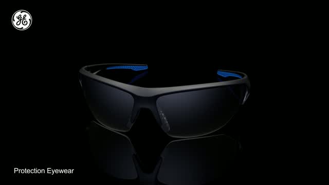 General Electric 12 OTG Series Impact-Resistant Safety Glasses Smoke Lens  Black/Blue Frame pk Ace Hardware